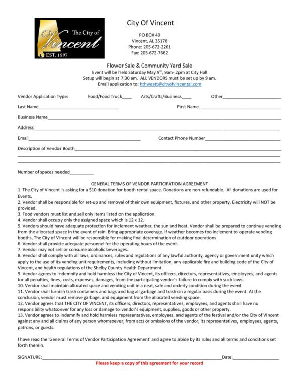 Flower Sale Vendor Application